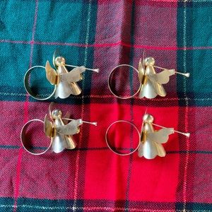Vintage Brass Angel Trumpet Napkin Rings